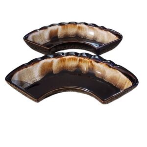 Pfaltzgraff Vintage Lazy Susan Replacement Edge 2 Piece Scalloped Edge Stoneware